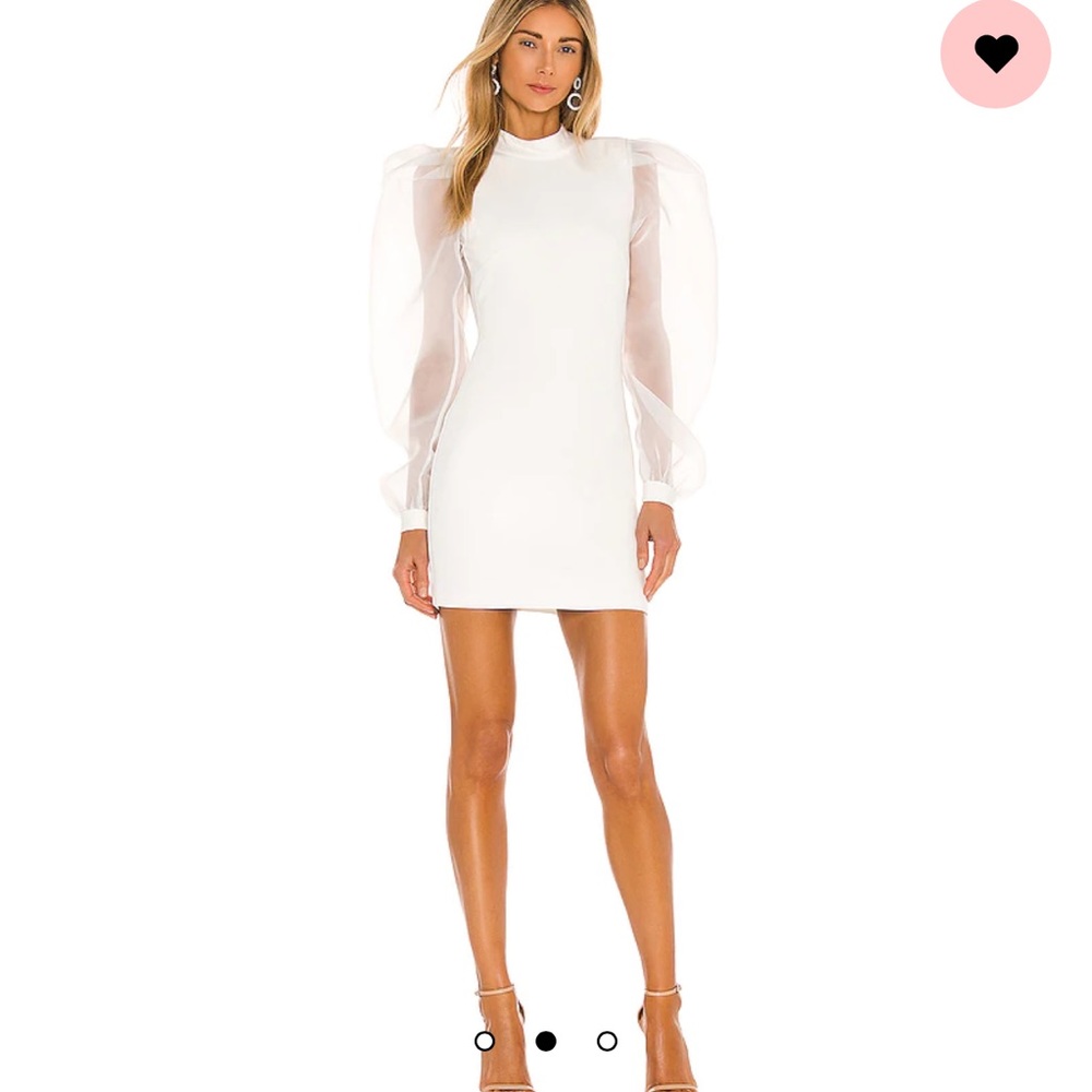 NBD Bao Dress size:S. Worn once. White. Like New. Backless. Bride to be dress.